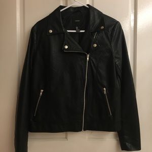 🍑Faux Leather Moto Jacket